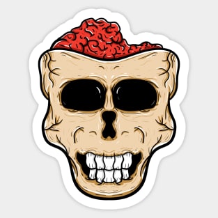 Skull head with brain Sticker